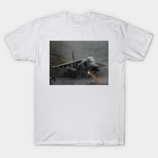 RAF Harrier landing onboard T-Shirt